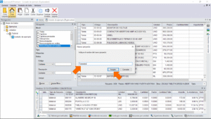 Quercusoft. Cuadro de diálogo "Nuevo proyecto". Una flecha señala el cuadro de texto donde se indica el nombre del nuevo proyecto. En el cuadro de texto se muestra el texto "Tutoriales". Una flecha señala el botón "Aceptar".