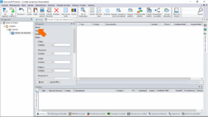 Quercusoft. Vista "Explorador". Panel "Búsqueda". Una flecha señala el título del filtro "Nivel".
